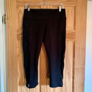 Fabletics Black Capri Mesh Leggings XL
